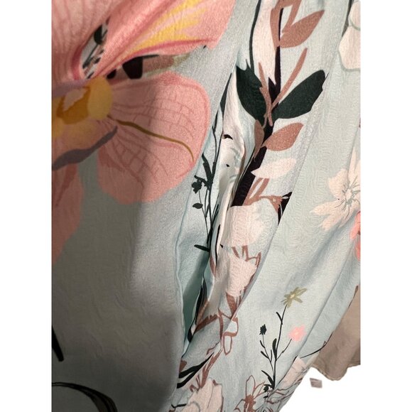 Lt Blue Floral Dress Small Midi Pocket Lightweight Oversized Boho Chic - Picture 6 of 12